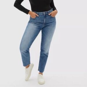 EVERLANE The Cheeky Jean Frayed Hem Straight Leg Jeans Size 32